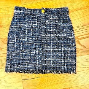 Blue tweed mini skirt